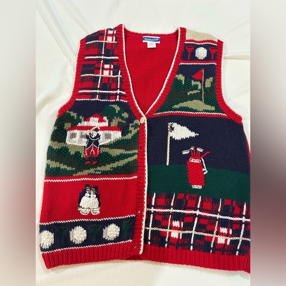 Pendleton Other - Vintage Pendleton Golf Sweater Vest Large Knockabouts Jacket Red
